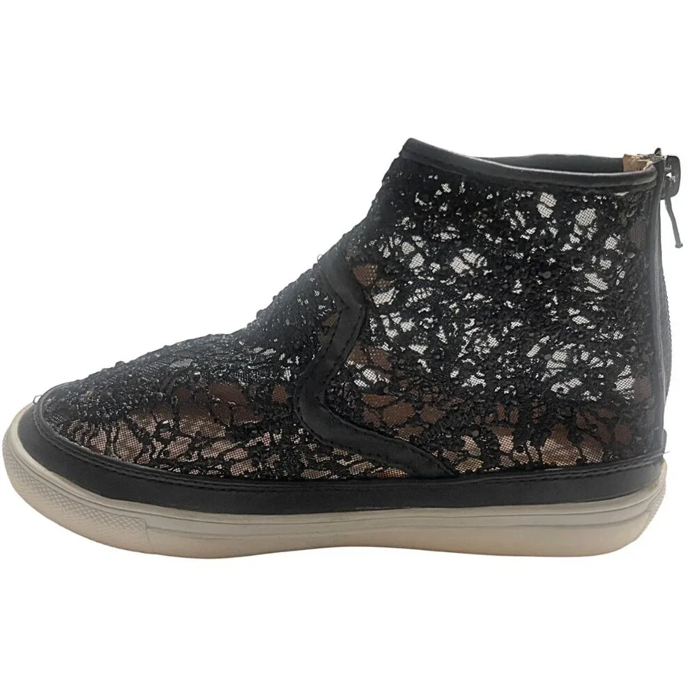 Chase & Chloe Big Kid Girls' Full Lace Mesh Party Ankle High Top Dress Boots